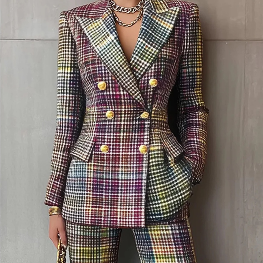 STYLEWE Multicolor Plaid Blazer